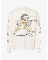 A Bathing Ape - Bape X Saint Mxxxxxx Graphic Long-Sleeve Cotton-Jersey T-Shirt - Lyst