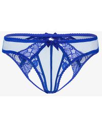 Agent Provocateur - Rozlyn Bow-embellished Ouvert Mid-rise Woven Briefs - Lyst