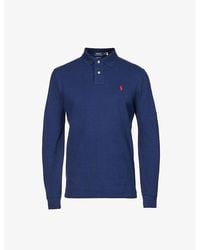 Polo Ralph Lauren - Long-Sleeved Logo-Embroidered Custom Slim-Fit Cotton-Piqué Polo Shirt - Lyst