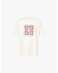 Givenchy - Embroidered Logo-Print Cotton-Jersey T-Shirt - Lyst