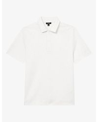 Reiss - Reed Micro-Waffle Short-Sleeve Stretch-Jersey Polo - Lyst