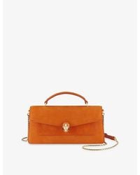 BVLGARI - Serpenti Forever Elongated Leather Top-Handle Bag - Lyst