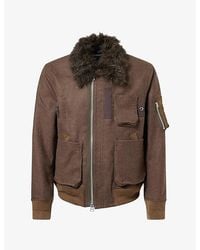 Sacai - Melton Collared Wool Bomber Jacket - Lyst