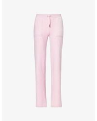 Juicy Couture - Del Ray Straight-leg Mid-rise Velour Trouser - Lyst