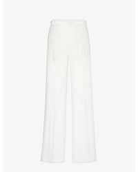 Polo Ralph Lauren - Pressed-crease Wide-leg High-rise Linen Trousers - Lyst