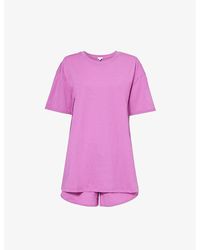 Skin - Courtney & Christine Organic Cotton-jersey Pyjama Set - Lyst