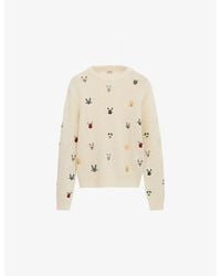 Loewe - Patterned Long-Sleeve Wool Blend Jumper - Lyst