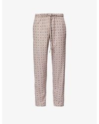 Hanro - Patterned Drawstring-waist Cotton-jersey Trousers - Lyst
