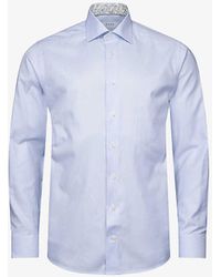 Eton - Solid Regular-fit Cotton-blend Oxford Shirt - Lyst