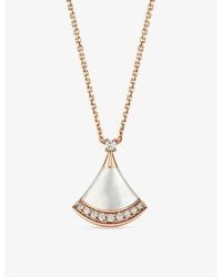 BVLGARI - Divas Dream 18ct Rose-gold, 0.13ct Brilliant-cut Diamond And Mother-of-pearl Pendant Necklace - Lyst
