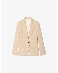 Zadig & Voltaire - Vavy Striped Single-Breasted Cotton And Linen-Blend Blazer - Lyst