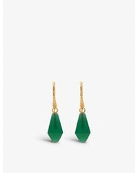 Monica Vinader - Geometric Gemstone Wire Recycled 18Ct-Plated Vermeil Sterling And Onyx Earrings - Lyst