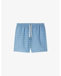 Sandro - Drawstring Chain-Print Woven Swim Shorts - Lyst