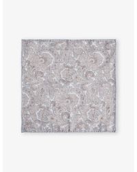 Eleventy - Paisley-Print Cotton And Wool Pocket Square - Lyst