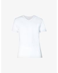 Derek Rose - Mens White Basel Stretch-jersey T-shirt - Lyst