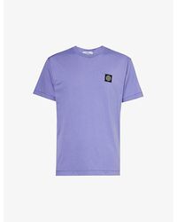 Stone Island - Crewneck Brand-patch Cotton-jersey T-shirt - Lyst