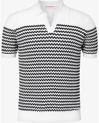 Orlebar Brown - Canet Stripe Cotton-knitted Polo Shirt - Lyst