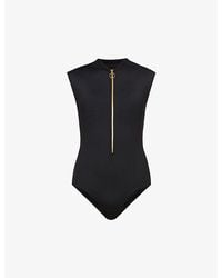 Seafolly - Collective Zip-Front Stretch-Nylon Swimsuit - Lyst