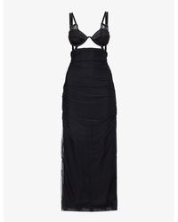 Dolce & Gabbana - Lace-design Slim-fit Mesh Midi Dress - Lyst