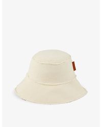 Sandro - Logo-patch Frayed-edge Cotton Bucket Hat - Lyst