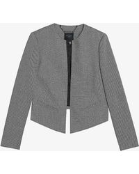 Ted Baker - Yutaka Round-neck Cropped Stretch-woven Jacket - Lyst