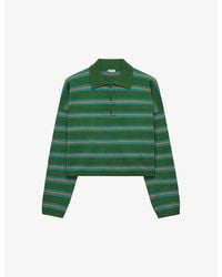 Loewe - Striped Relaxed-fit Wool-knit Polo Shirt - Lyst