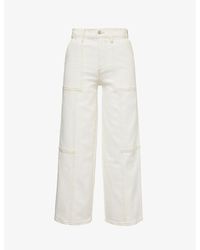 Rails - Getty Utility Contrast-stitch Straight-leg High-rise Stretch-denim Jeans - Lyst
