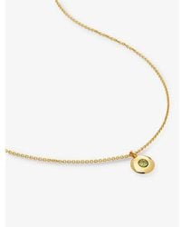 Monica Vinader - August Birthstone 18Ct Vermeil And Peridot Necklace - Lyst