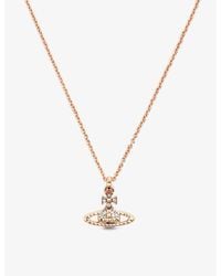 Vivienne Westwood - Mayfair Bas Relief Rose Gold And Rhodium-plated Brass And Crystal Pendant Necklace - Lyst