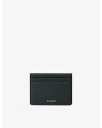 Sandro - Logo-Embossed Textured-Leather Card Holder - Lyst
