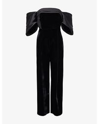 Phase Eight - Angelica Bardot-Neck Velvet Jumpsuit - Lyst
