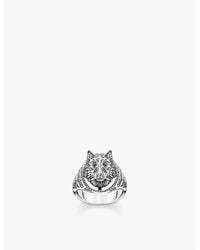 Thomas Sabo - Rebel Wolf 925 Sterling- And Zirconia Signet Ring - Lyst