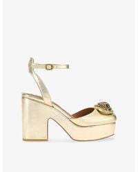 Kurt Geiger - Chelsea Metallic-Leather Platform Heels - Lyst