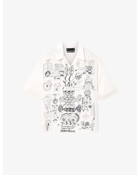 AllSaints - Ignis Graphic-Print Short-Sleeve Woven Shirt - Lyst