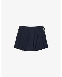 Sandro - Pleated High-Rise Stretch-Woven Mini Skirt - Lyst