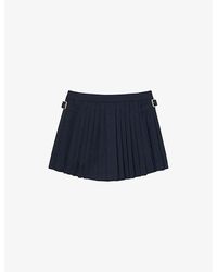 Sandro - Pleated High-Rise Stretch-Woven Mini Skirt - Lyst