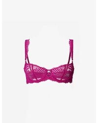 Aubade - Rhythm Of Desire Floral-embroidered Stretch-lace Bra - Lyst