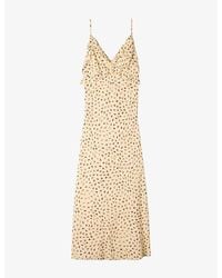 Sandro - Floral-Print V-Neck Woven Maxi Dress - Lyst