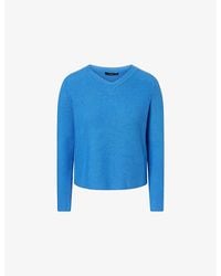 Weekend by Maxmara - V-Neck Boxy-Fit Cotton-Knit Jumper - Lyst