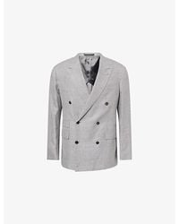dunhill - Check Cavendish Double-Breasted Linen-Blend Jacket - Lyst
