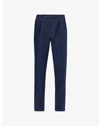 Polo Ralph Lauren - Pleated Straight-leg Slim-fit Linen Trousers - Lyst