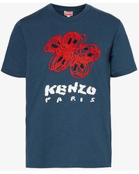 KENZO - Varsity Logo-embroidered Cotton-jersey T-shirt - Lyst