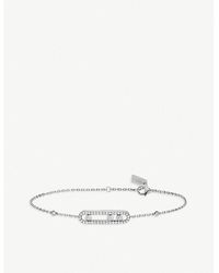 Messika - Womens White Baby Move 18ct White-gold And Pave Diamond Bracelet - Lyst