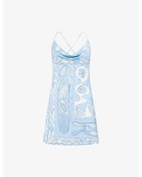 PUCCI - Backless Graphic-Print Satin-Jersey Mini Dress - Lyst