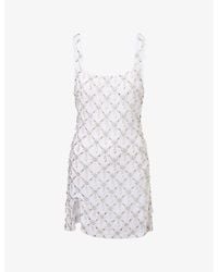 Oceanus - Sofia Arabella Crystal-Embellished Mini Dress - Lyst