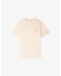 Sandro - Crochet-Flower Short-Sleeved Cotton-Jersey T-Shirt - Lyst