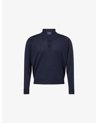John Smedley - X Bill Nighy Long-Sleeve Merino Wool Polo Shirt - Lyst