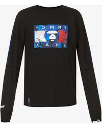 Aape X Tommy Jeans Brand-print Cotton-jersey T-shirt - Black
