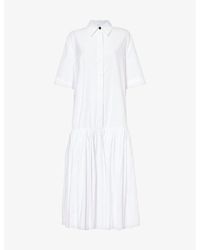 Jil Sander - Pleated Relaxed-fit Cotton-poplin Maxi Dress - Lyst