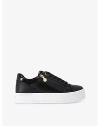 Carvela Kurt Geiger - Statement Zip Faux-Leather Low-Top Trainers - Lyst